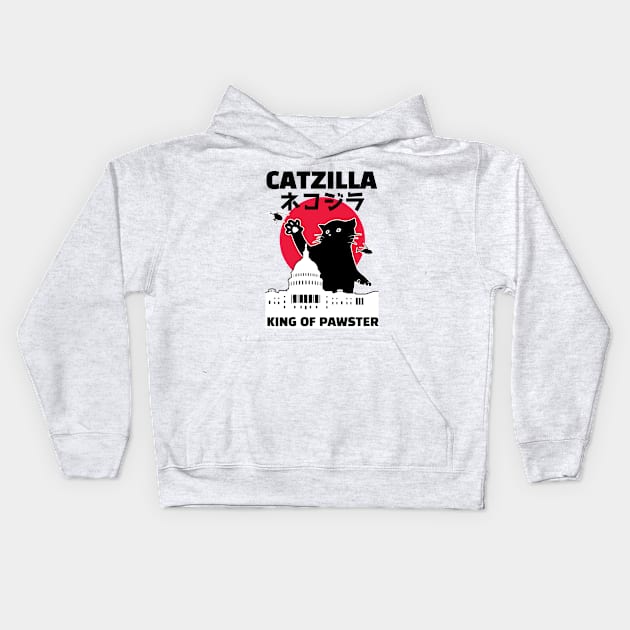 CATZILLA - King of Pawster Kids Hoodie by uncommontee